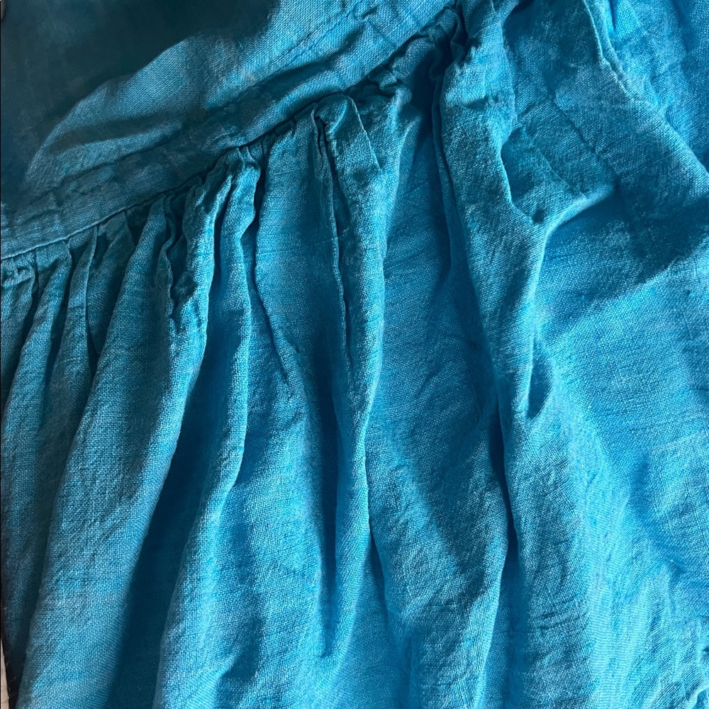 Kingdom of Comfort Belarusian Linen Bed Skirt turquoise - Picture 6 of 7